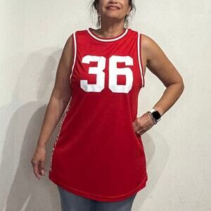 Shein Red Sleeveless Jersey Sz M
